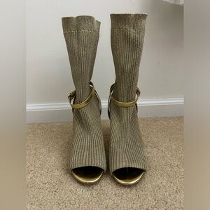 Jeffery Campbell Gold Chunky Sock Heel